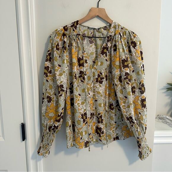 Rebecca Taylor Floral Blouse Long Sleeve Top Small - Picture 8 of 11